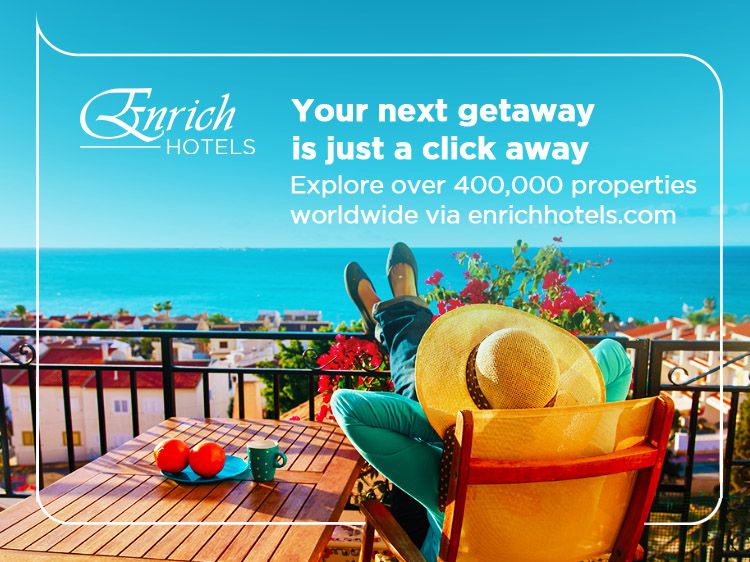 Earn up to 15,000 Enrich Points and Redeem Points for hotel stays